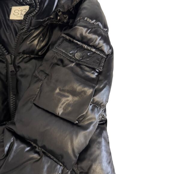 S13 Black Kylie Down Puffer Jacket with Hood Size Extra Small - Picture 10 of 16